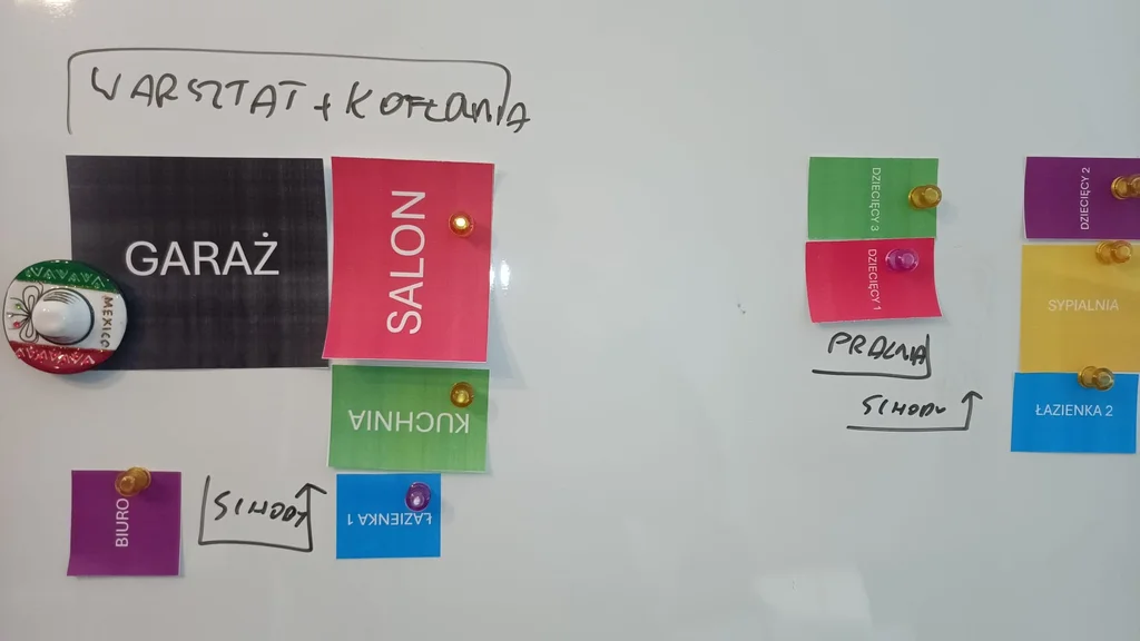 Przykładowy układ pomieszczeń na podstawie wyciętych wzorników